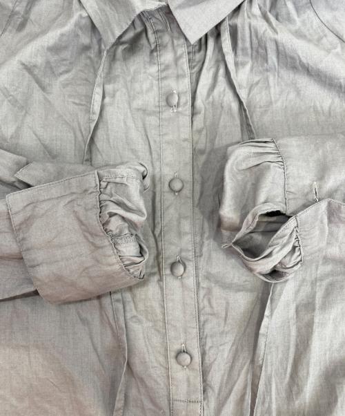 porter des boutons（ポルテデブトン）porter des boutons (ポルテデブトン) ギャザーロングブラウス パープル サイズ:無しの古着・服飾アイテム