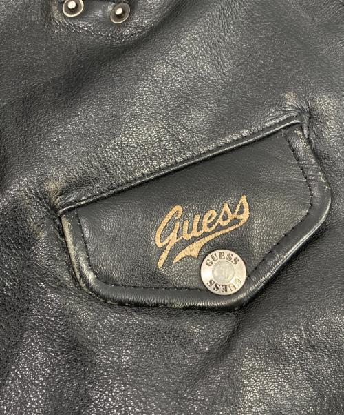 GUESS（ゲス）GUESS (ゲス) レザージャケット ブラック サイズ:Sの古着・服飾アイテム