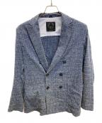 T-Jacketティージャケット）の古着「ダブルブレスト メランジテーラードジャケット」｜ネイビー