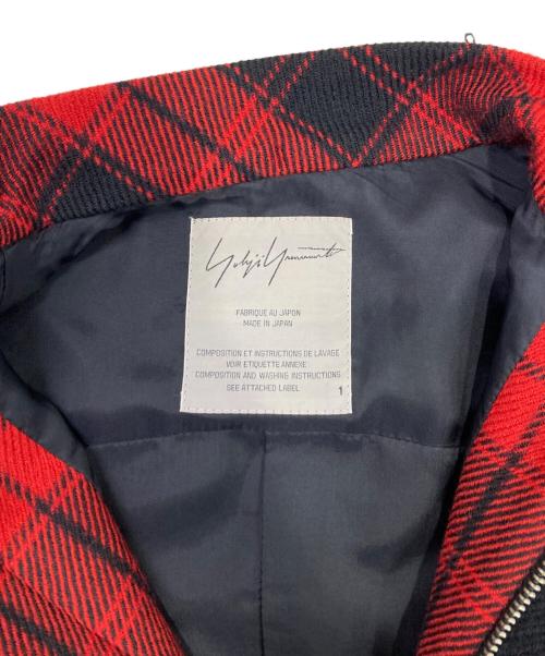 YOHJI YAMAMOTO（ヨウジヤマモト）YOHJI YAMAMOTO (ヨウジヤマモト) ウールタータンチェックジャケット レッド サイズ:1の古着・服飾アイテム