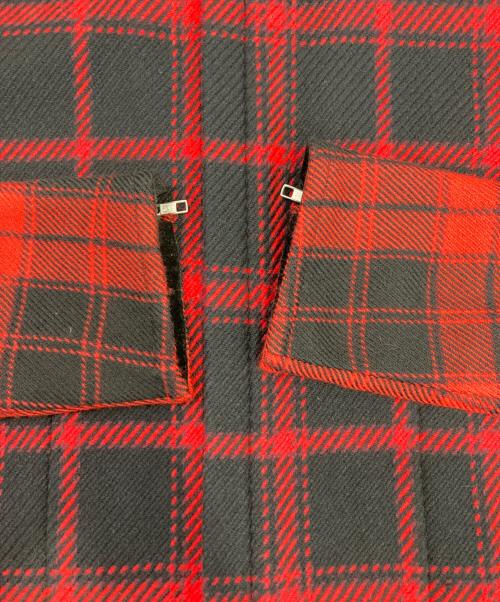 YOHJI YAMAMOTO（ヨウジヤマモト）YOHJI YAMAMOTO (ヨウジヤマモト) ウールタータンチェックジャケット レッド サイズ:1の古着・服飾アイテム