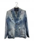 messagerieメッサジェリエ）の古着「デニムテーラードジャケット」｜ブルー