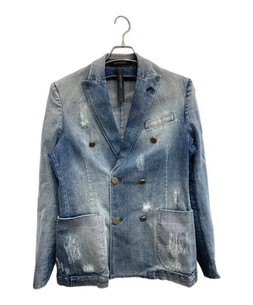 messagerie（メッサジェリエ）MESSAGERIE (メッサジェリエ) デニムテーラードジャケット ブルー サイズ:46の古着・服飾アイテム