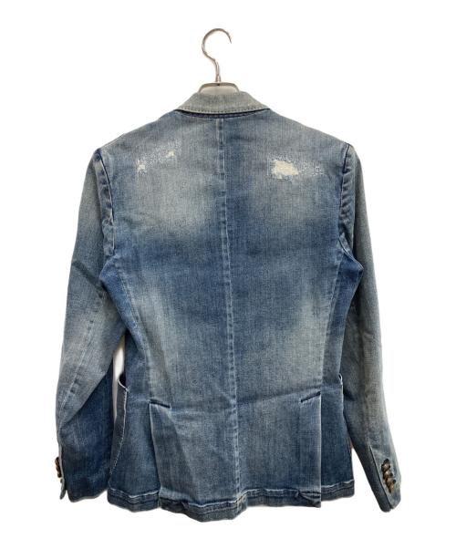 messagerie（メッサジェリエ）MESSAGERIE (メッサジェリエ) デニムテーラードジャケット ブルー サイズ:46の古着・服飾アイテム