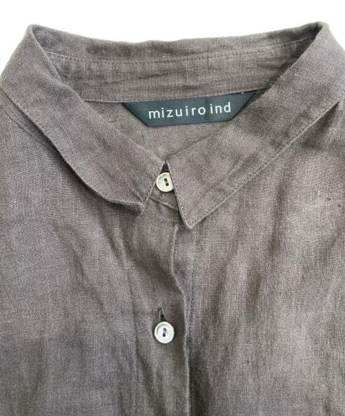 mizuiro-ind（ミズイロインド）mizuiro-ind (ミズイロインド) リネンシャツ ブラウン サイズ:-の古着・服飾アイテム