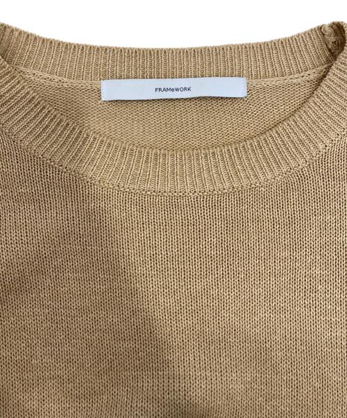 FRAMeWORK（フレームワーク）FRAMeWORK (フレームワーク) ウォッシャブルペーパーヤーンニット ベージュ サイズ:FREEの古着・服飾アイテム