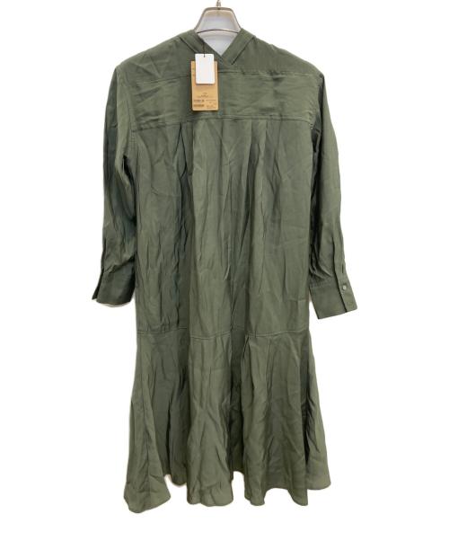 BEARDSLEY（ビアズリー）BEARDSLEY (ビアズリー) カラーレスシャツワンピース オリーブ サイズ:F 未使用品の古着・服飾アイテム