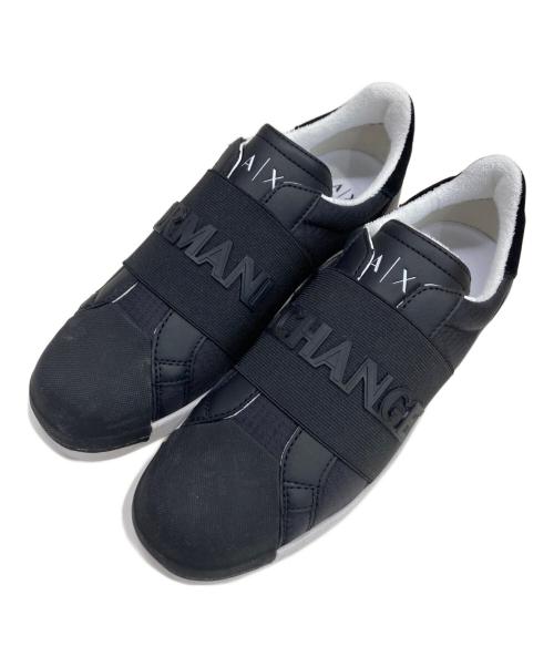 ARMANI EXCHANGE（アルマーニ エクスチェンジ）ARMANI EXCHANGE (アルマーニ エクスチェンジ) ロゴバンドスニーカー ブラック サイズ:25cmの古着・服飾アイテム