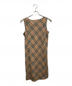 BURBERRY BLUE LABELバーバリーロンドンブルーレーベル）の古着「ノースリーブノヴァチェックワンピース」｜ベージュ