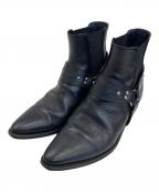 CELINEセリーヌ）の古着「サイドゴアハーネス チェルシーブーツ」｜ブラック