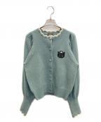 MMTSマミタス）の古着「猫刺繍カーディガン」｜グリーン