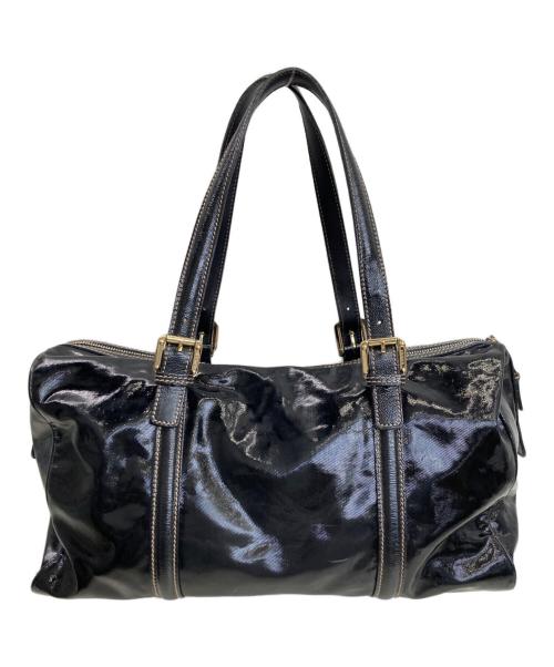 GUCCI（グッチ）GUCCI (グッチ) インターロッキングミニボストンバッグ ブラックの古着・服飾アイテム