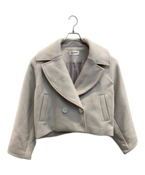 Lily Brown（リリーブラウン）Lily Brown (リリーブラウン) ビジューダブルショートコート ベージュ サイズ:FREEの古着・服飾アイテム