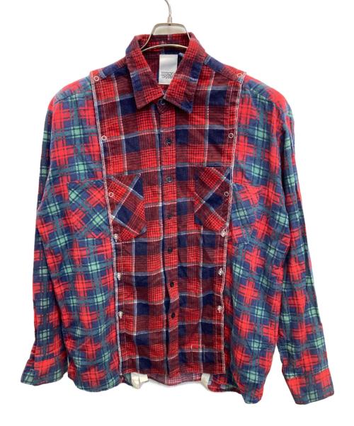 YSTRDY'S TMRRW（イエスタデイズトゥモロウ）YSTRDY'S TMRRW (イエスタデイズトゥモロウ) FLEA MARKET SHIRT レッド サイズ:FREEの古着・服飾アイテム