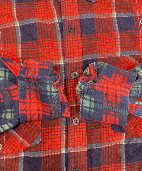 YSTRDY'S TMRRW（イエスタデイズトゥモロウ）YSTRDY'S TMRRW (イエスタデイズトゥモロウ) FLEA MARKET SHIRT レッド サイズ:FREEの古着・服飾アイテム