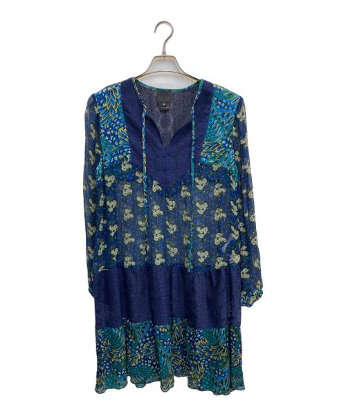 ANNA SUI（アナスイ）ANNA SUI (アナスイ) フラワーデワインレースワンピース ネイビー サイズ:6の古着・服飾アイテム