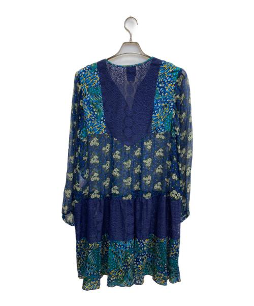 ANNA SUI（アナスイ）ANNA SUI (アナスイ) フラワーデワインレースワンピース ネイビー サイズ:6の古着・服飾アイテム