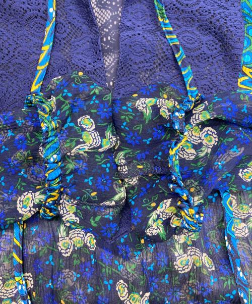 ANNA SUI（アナスイ）ANNA SUI (アナスイ) フラワーデワインレースワンピース ネイビー サイズ:6の古着・服飾アイテム