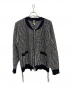KOOLクール）の古着「ニットジャケット」｜ブラック×ホワイト