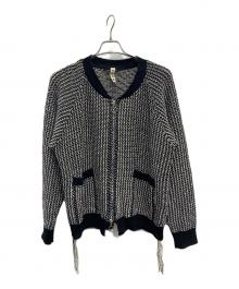 KOOL（クール）の古着「ニットジャケット」｜ブラック×ホワイト