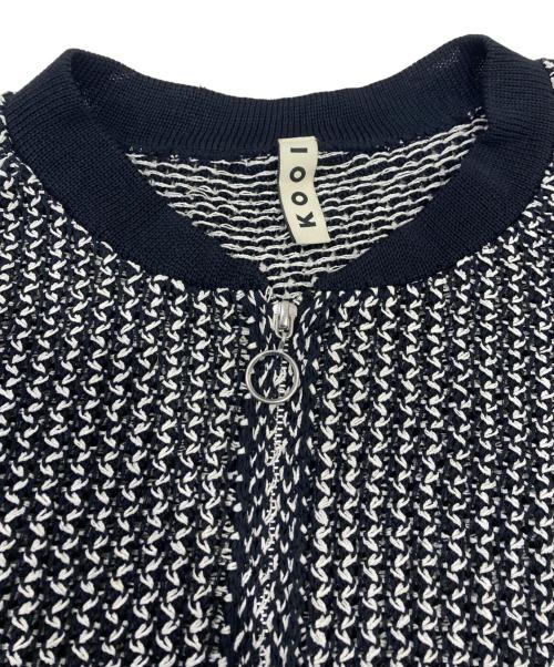 KOOL（クール）KOOL (クール) ニットジャケット ブラック×ホワイト サイズ:1の古着・服飾アイテム