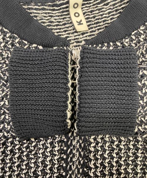 KOOL（クール）KOOL (クール) ニットジャケット ブラック×ホワイト サイズ:1の古着・服飾アイテム