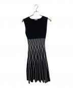 FRAY IDフレイ アイディー）の古着「ダイヤプリーツニットワンピース」｜ブラック