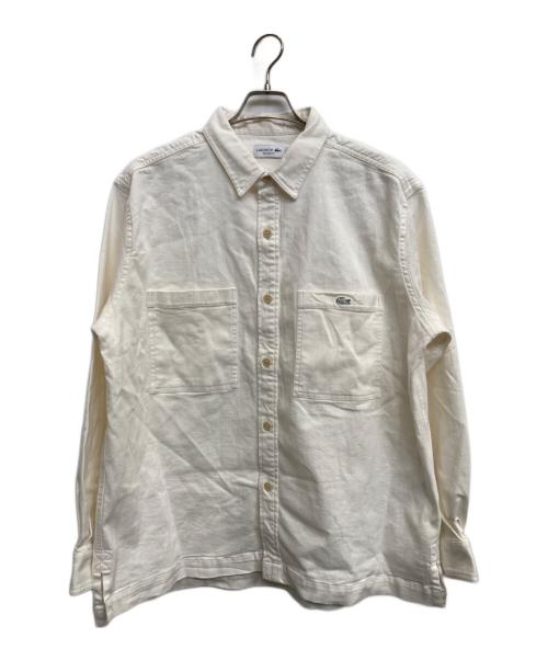 LACOSTE（ラコステ）LACOSTE (ラコステ) ストレッチデニムシャツジャケット ホワイト サイズ:M/Lの古着・服飾アイテム