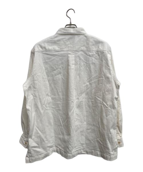 LACOSTE（ラコステ）LACOSTE (ラコステ) ストレッチデニムシャツジャケット ホワイト サイズ:M/Lの古着・服飾アイテム