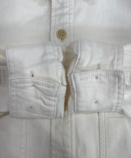 LACOSTE（ラコステ）LACOSTE (ラコステ) ストレッチデニムシャツジャケット ホワイト サイズ:M/Lの古着・服飾アイテム