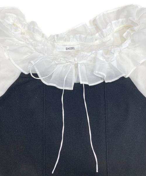 Snidel（スナイデル）Snidel (スナイデル) シアードッキングニットワンピース ブラック サイズ:Fの古着・服飾アイテム