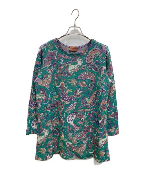 missoni（ミッソーニ）missoni (ミッソーニ) チュニック グリーン×ピンク サイズ:表記無しの古着・服飾アイテム