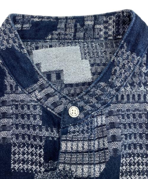 EDGE OF LINE（エッジオブライン）EDGE OF LINE (エッジオブライン) ノーカラーシャツ ネイビー サイズ:Mの古着・服飾アイテム