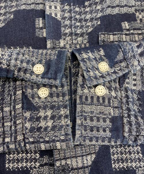 EDGE OF LINE（エッジオブライン）EDGE OF LINE (エッジオブライン) ノーカラーシャツ ネイビー サイズ:Mの古着・服飾アイテム