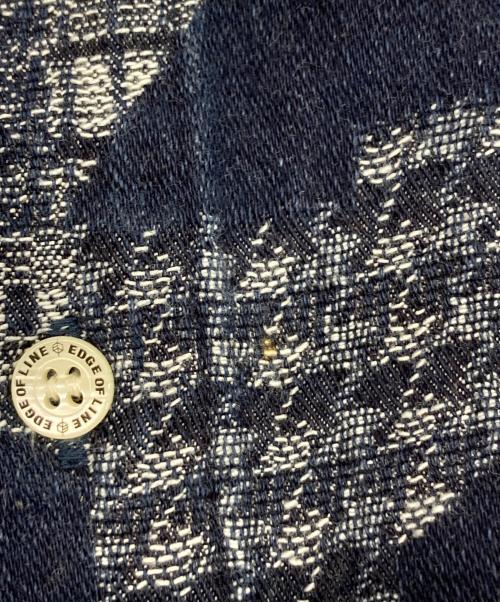 EDGE OF LINE（エッジオブライン）EDGE OF LINE (エッジオブライン) ノーカラーシャツ ネイビー サイズ:Mの古着・服飾アイテム
