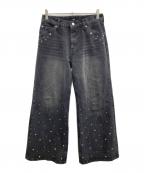 HAREハレ）の古着「スタッズデニムパンツ」｜ブラック