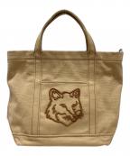 maison kitsuneメゾンキツネ）の古着「キャンバスハンドバッグ」｜ベージュ