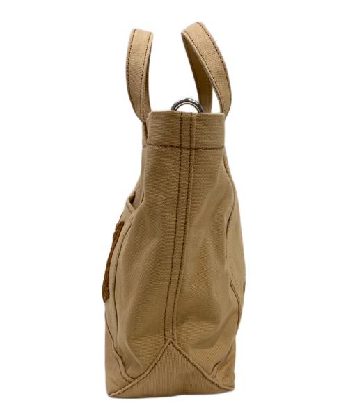 maison kitsune（メゾンキツネ）MAISON KITSUNE (メゾンキツネ) キャンバスハンドバッグ ベージュの古着・服飾アイテム