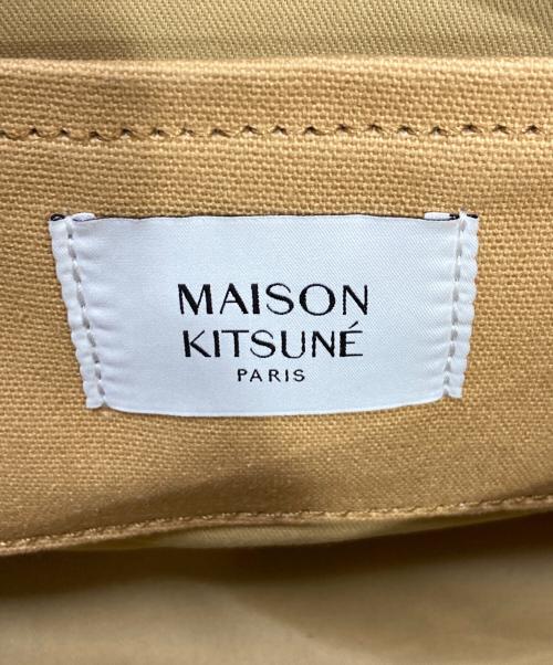 maison kitsune（メゾンキツネ）MAISON KITSUNE (メゾンキツネ) キャンバスハンドバッグ ベージュの古着・服飾アイテム