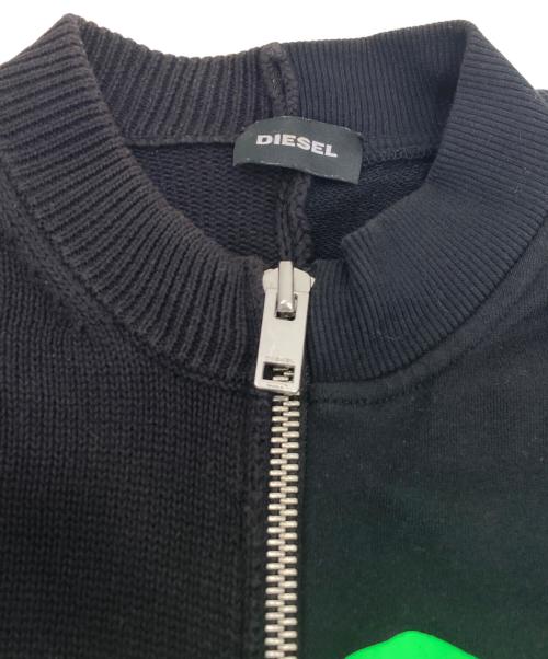 DIESEL（ディーゼル）DIESEL (ディーゼル) ニット切替ジャケット ブラック サイズ:Lの古着・服飾アイテム