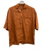 nest Robeネストローブ）の古着「リネン半袖シャツ」｜オレンジ