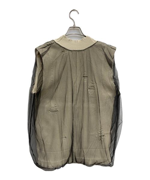 PRANK PROJECT（プランクプロジェクト）PRANK PROJECT (プランクプロジェクト) Tulle Gathered Crushed Knit Vest ベージュ サイズ:FREEの古着・服飾アイテム