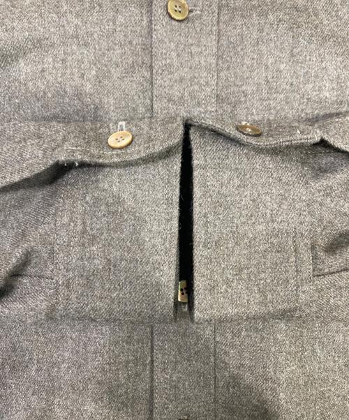 LE GLAZIK（ル グラジック）LE GLAZIK (ル グラジック) ギャザーノーカラーシャツ ブラウン サイズ:36の古着・服飾アイテム