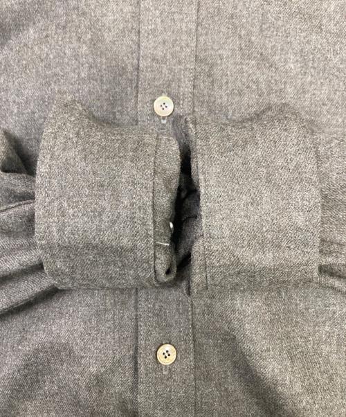 LE GLAZIK（ル グラジック）LE GLAZIK (ル グラジック) ギャザーノーカラーシャツ ブラウン サイズ:36の古着・服飾アイテム