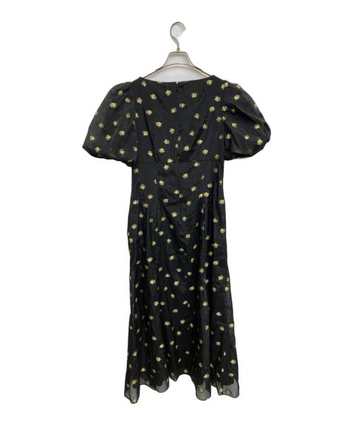 CELFORD（セルフォード）CELFORD (セルフォード) フラワージャガード裾フレアワンピース ブラック サイズ:38の古着・服飾アイテム