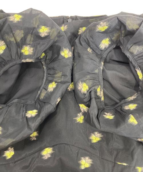 CELFORD（セルフォード）CELFORD (セルフォード) フラワージャガード裾フレアワンピース ブラック サイズ:38の古着・服飾アイテム