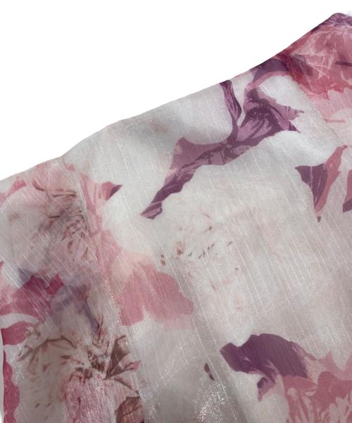 MERCURY DUO（マーキュリーデュオ）MERCURY DUO (マーキュリーデュオ) シアー楊柳サテン花柄フレアスカート ピンク サイズ:Mの古着・服飾アイテム