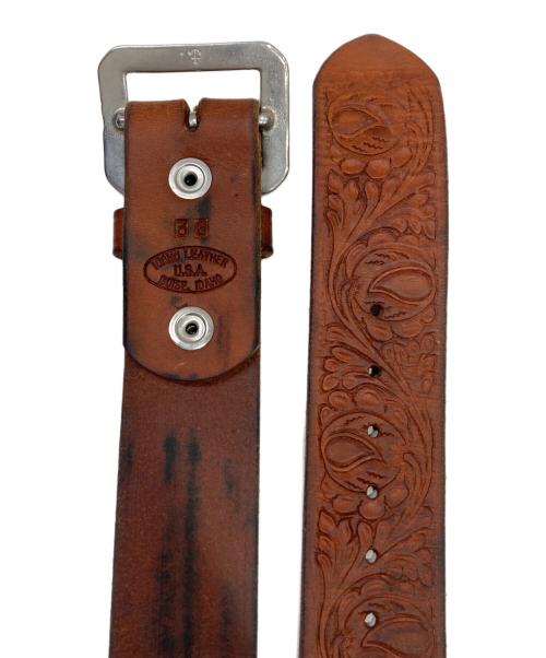 IDAHO LEATHER（アイダホレザー）IDAHO LEATHER (アイダホレザー) 型押しレザーベルト ブラウンの古着・服飾アイテム