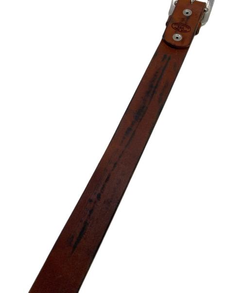 IDAHO LEATHER（アイダホレザー）IDAHO LEATHER (アイダホレザー) 型押しレザーベルト ブラウンの古着・服飾アイテム