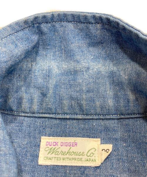 WAREHOUSE（ウエアハウス）WAREHOUSE (ウエアハウス) 杢シャンブレーオープンカラーシャツ インディゴ サイズ:38の古着・服飾アイテム